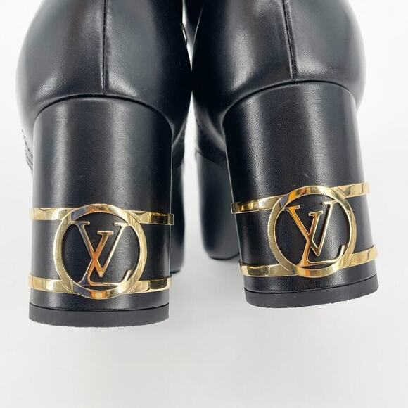 Louis Vuitton 2020 Bliss Black Brown LV Monogram Canvas Trim Ankle Boot IT 37.5 - Picture 11 of 15